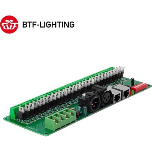 30 Channel DMX 512 RGB LED Strip Light Controller DMX Decoder Dimmer Driver 2A/CH×30 DC9V-24V