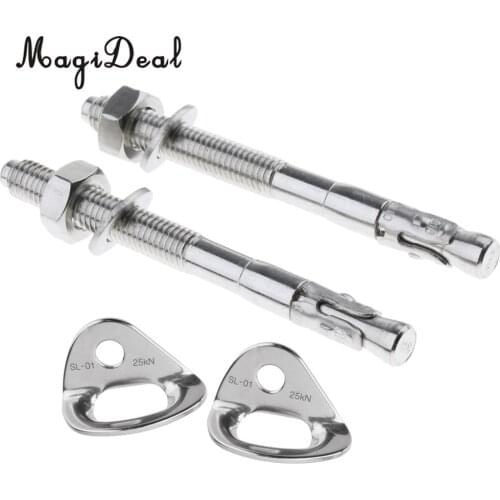 4pcs 10mm Rock Climbing 25KN Anchor Hanger Bolts Equipment Stainless Steel