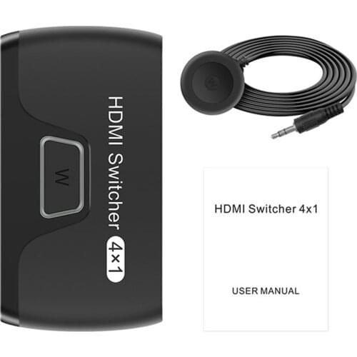HDMI Switcher 4x1 4K HDMI Switch for Xiaomi Mi Box 4x1 Adapter HDMI Switcher 4 in 1 out for PS4 HDMI Switch