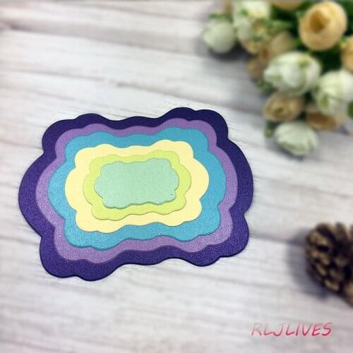 6Pcs/Set Clouds Nest Frame Metal Cutting Dies Stencils for DIY Scrapbooking Stamp album Decorative Embossing DIY Paper Cards