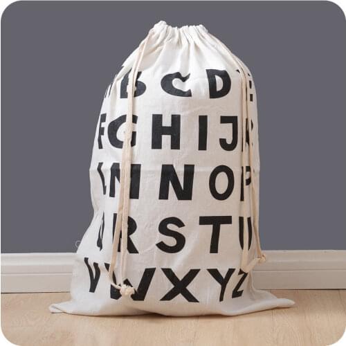 60x45cm Multifunctional Large Capacity Storage Bag Canvas Bag Cartoon Pattern Laundry Bag Toy Storage Room Grocery Organizer
