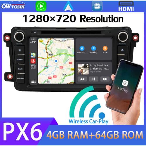 8" 1280*720P Android 10.0 PX6 4G+64G Car DVD Multimedia Player For Mazda CX9 2009-2015 5*USB GPS Navi Radio TDA7850 DSP HDMI DAB