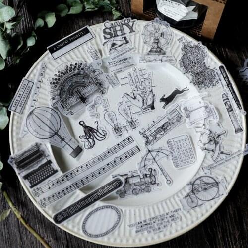 88PCS Mechanical drawing Cardstock Die Cuts for Scrapbooking Happy Planner/Card Making/Journaling Project C136