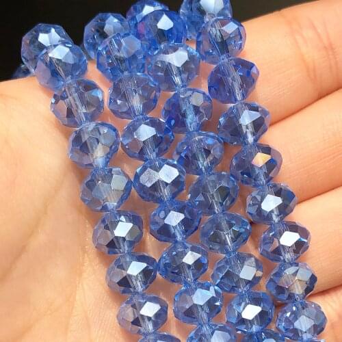 AB Color Blue Czech Crystal Beads for Jewelry Making Diy Needlework Spacer Faceted Glass Beads Wholesale Lots Bulk 3 4 6 8mm