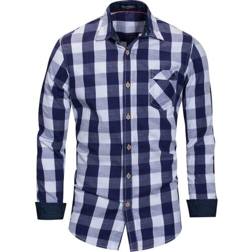 Мужские клечатые рубашки August twenty China At AliExpress