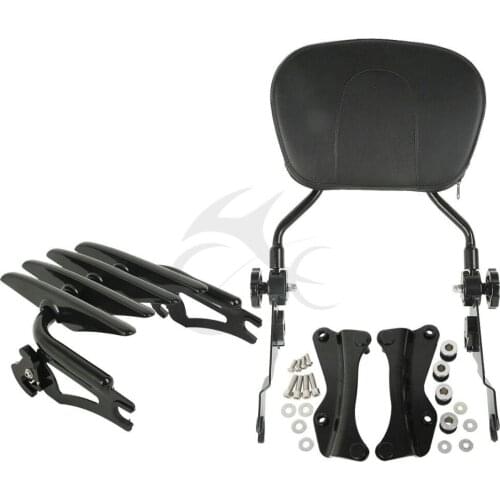 Motorcycle Sissy Bar Luggage Rack + Docking Hardware Kit For Harley Touring FLHR FLHRC FLHT Road King Electra Glide 14-20