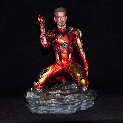 Marvel Avengers 4 Gk Iron Man Mk85 Battle Damage Kneeling Position 16 Cm Pvc Statue Figure Ornament