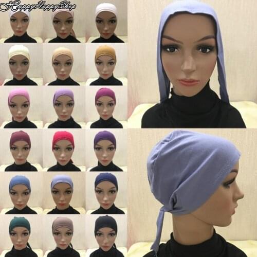 Cotton Head Cover Inner Hijab Muslim Cap Underscarf Bonnet Turban Hats Islamic Headwrap Scarves Hijabs Arab India Headwear