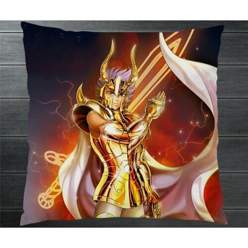 Saint Seiya Capricorn Shura Aquarius Camus Fanart 40*40cm Two Side Pillowcase Pillow Case Cover Cosplay Gift BED/SOFA/CAR Decor