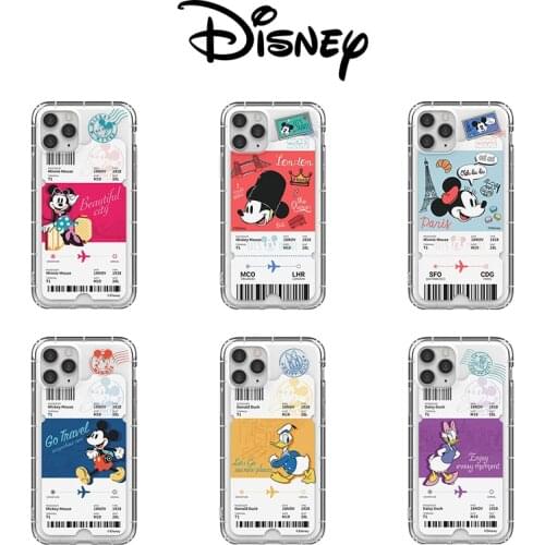 Original Disney Mickey Minnie Soft Case for iPhone 11 Pro Max 12 Mini XR XS Max X Phone Cover Silicone Air tickets Shell Coque