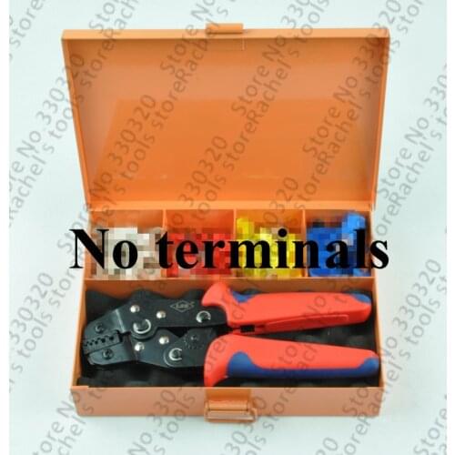Crimping tool kits set with metal box and hand crimping pliers for crimp cable ferrules 0.5-6mm2