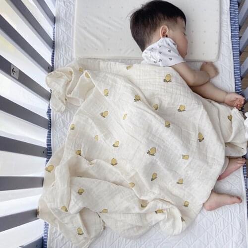 Newborn Baby Blanket Fruit Baby Swaddling Blankets Muslin Baby Swaddle Wrap Organic Kids Toddler Stroller Bedding Blankets