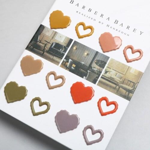 Autumn/Winter Retro Wave Edge Big Peach Love Frame Patch DIY Handmade Hairpin Jewelry Earrings Nail Accessories Material