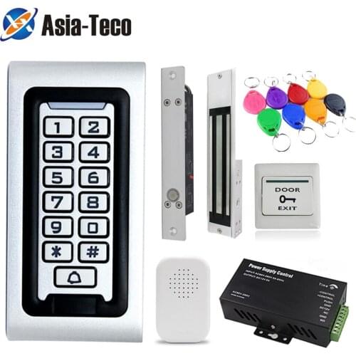 Backlight RFID Access Control Keypad Electric Lock Power Supply 125KHZ Stand Alone Door Access Control System kit Waterproof