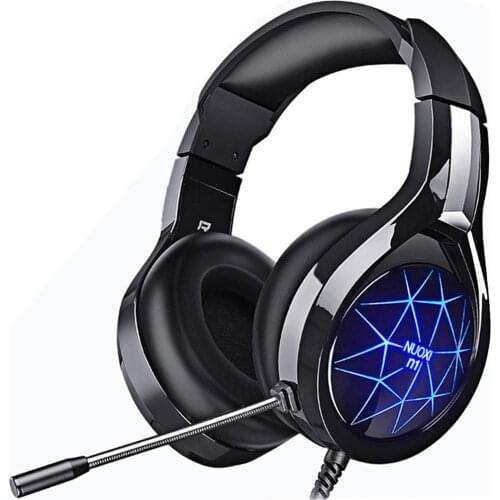 Wired Gaming Headsets PS4 Headphones Earphones HD Surround Sound Stereo With Light Microphone Tablet Gamer Overear PC Laptop
