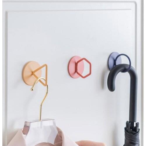 Ginmino Self-adhesive wall hook heavy-duty wall-mounted waterproof hook bathroom kitchen organizer key holder towel hook