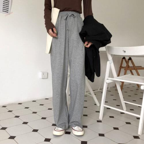 Casual Pants Joggers Grey Sweatpants Women Summer Oversized Sweat Pants Baggy Korean Style Trousers Women Thin Model