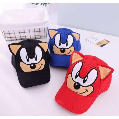 Sonic Game Cartoon Childrens Toy Cap Baseball Cap Childrens Cotton Turnback Anime Figure Hip Hop Boy Girl Cosplay Birthday Gif