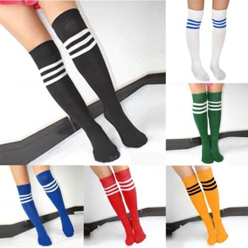 2021 Unisex Sports Sock Football Women Men Striped Knee Hight Athletic Sport Soccer Football Running Exercise Socks Tube Stock