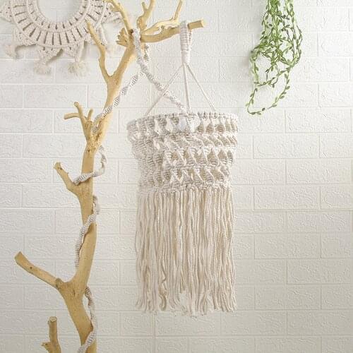 Rusitc Macrame Lamp Shade Nordic Decorative Pendant Light Warm Romantic Light