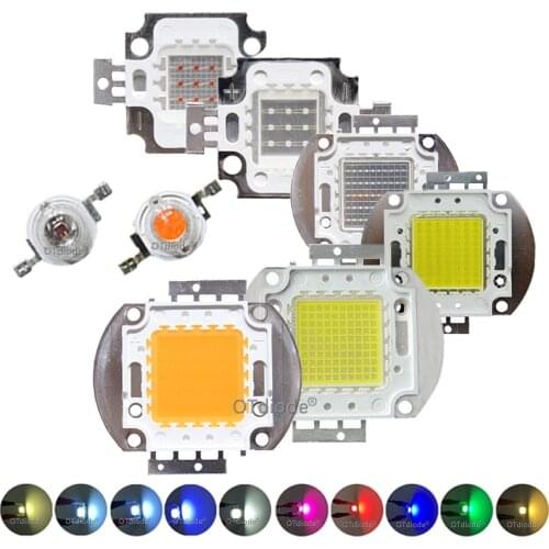 High Power LED Chip 1W 3W 5W 10W 20W 30W 50W 100W SMD COB Light Bead Warm Cold White Red Green Blue RGB Full Spectrum Grow Light