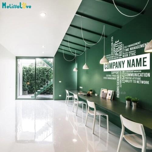 Custom Business Name Vinyl Wall Sticker Office Letter Sign Decor Personalized Large Size Decals Removable Word Murals YT5408
