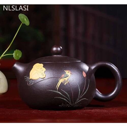 Yixing tea pot purple clay xishi teapot Authentic Teaware Ore beauty kettle Handmade Customized gifts 188 ball hole filter 170ml