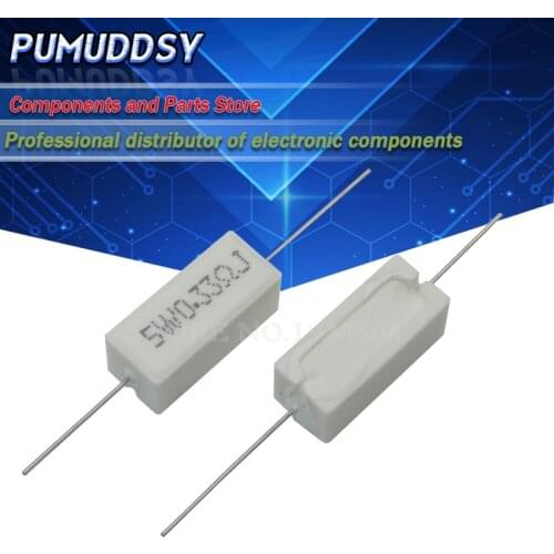 10PCS 5W 0.33 ohm Cement resistance 0.33R 0.33ohm