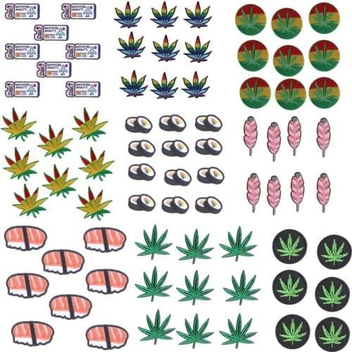 10Pcs/Set Plant Patch Cheap Embroidered Patches For Clothing Cartoon Badge Sticker Iron On Patches For Clothes Food Stripe Patch