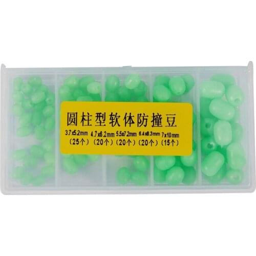 100pcs Oval Soft Luminous Fishing Beads Sea Fishing Lure Floating Float Tackles