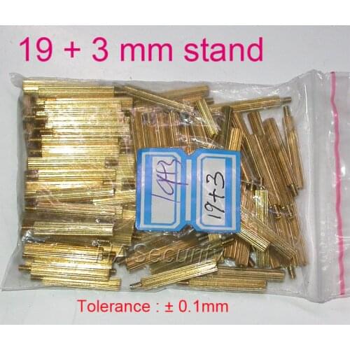 19+3mm (100pcs) brass stand / brace / puncheon for security camera PCB module installation assembly