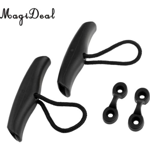 2Pcs Kayak Canoe Toggle Handle Carry Handle Pull Handle Cord Rope Boat Replacement Accessories with Deck Loops Pad Eyes Tie Down
