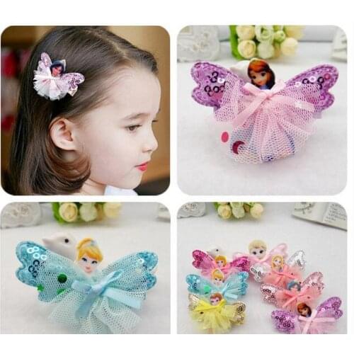 2017 Hot Baby Hair Pins Lovely Princess Girls Wing Hair Clips Performance child Hair accessory Kids Headband Girl Accessories