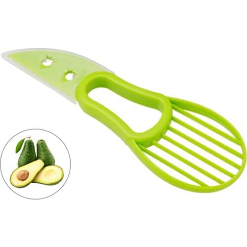 3-in-1 Fruit Corer Fruit Cutter Pulp Separator Plastic Knife Avocado Slicer Vegetable Tools 1 Pc Kitchen Gadgets