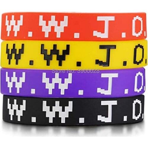 300PCS WWJD bible verse what would Jesus do silicone wristband bracelet rubber band wristbands bracelets