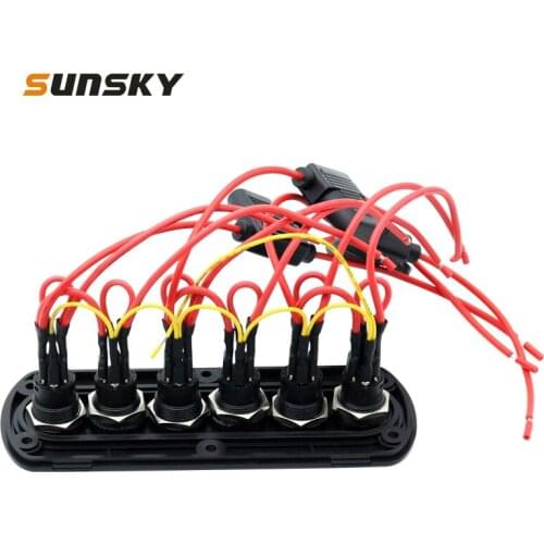 Yacht / RV 6-position Button Switch Modified IP66 Waterproof 12V 20A IP66 Carbon Fiber Panel Switch