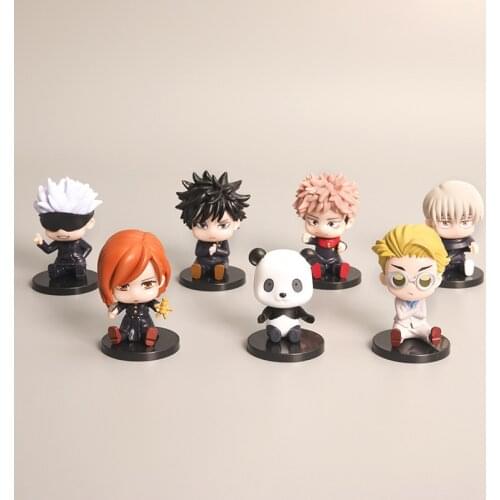 7pcs Anime Jujutsu Kaisen Gojo Satoru Kugisaki Action Figure Cute Itadori Yuji Figure Modle Toys For Kids Birthday Gift