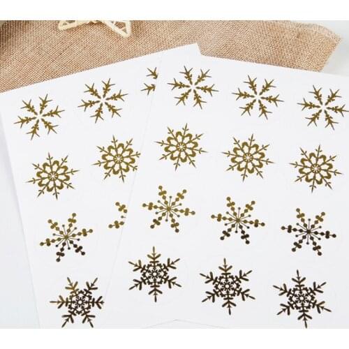 120pcs/pack Christmas Snowflake Candy Packaging DIY Gift Party Sealing Stickers Label Stationery Supplies