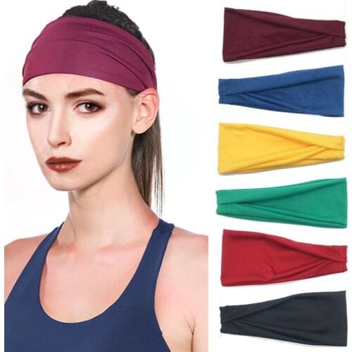 Hair accessories New Sports Headband Yoga Sweat-absorbent Belt Men And Women Running Fitness Stretch Cotton Turban Pure Color