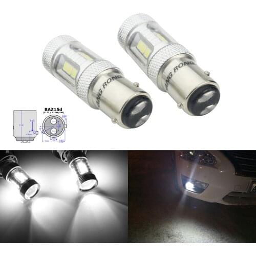 ANGRONG 2X 566 P21/4W BAZ15d 15 SMD LED Indicator Rear Fog Tail Stop Light White(CA313)