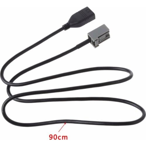 OOTDTY 90cm Car USB 2.0 Extension Cable Audio Media Music Adapter Extension Wire For Honda Mitsubishi 2009 Cables Parts
