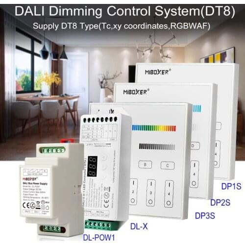 Miboxer DALI Bus Power Supply (DT8) 86 touch panel DALI Dimming Control System 5 in 1 LED Controller DIN Rail for led lamps
