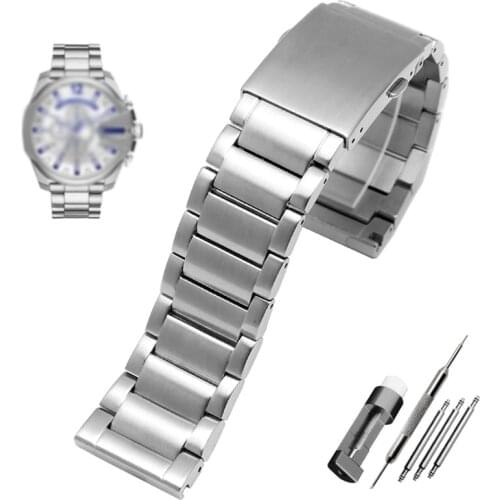 22mm 24mm 26mm 28mm black silver gold stainless steel strap mens solid metal watch chain for DIESEL DZ7333 DZ4344 strap