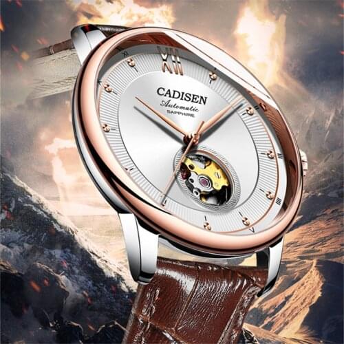 CADISEN Men Mechanical Wristwatches MIYOTA 82S0 Watch Waterproof 50M Sapphire Automatic Hollow out Watches Men relogio masculino