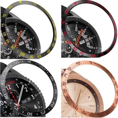 Stainless Steel smartwatch Cover For Samsung Galaxy Watch 46MM/42mm/gear s3 frontier Dial Bezel Ring Adhesive Cover Anti Scratch
