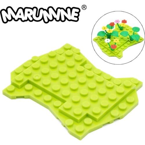 Marumine Building Bricks Grassland Baseplate Enlighten Blocks Natural & Technic City Compatible Rrecycle Toys For Kids Gift