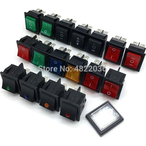 1PC Latching Momentary Rocker Switch KCD4 Power Switch 4 Pins 6 Pins With Light 2/3 Position ON OFF ON 16A 250VAC 20A 125VAC
