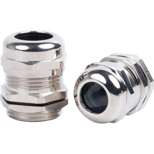 Metal cable Gland waterproof connector 304 stainless steel copper plating nickel glen head fixed seal packing M8 IP68