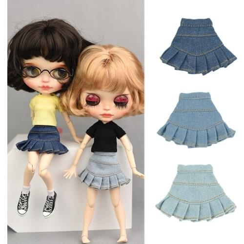 Fashion Doll Clothes Denim Skirt Blyth Clothes Dress For Dolls