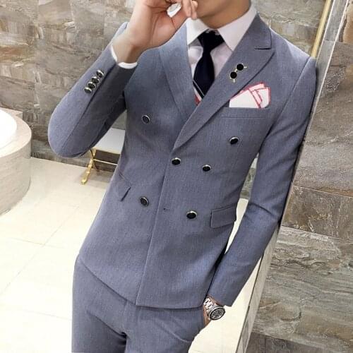2019 Fashion Boutique Mens Slim Fit Business Suits Men Wedding Fashion Tuxedo Suits Men Tailor Made 3 Pieces Grooming Suits
